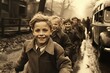 © Rafa - Students getting off a bus on the way to school