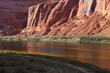 The brilliant colors of the Colorado river on the north half of Horseshoe Bend.  Located just outside of Page, Arizona.