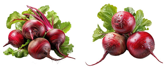 Wall Mural - Isolated Bunch of Beetroot on Transparent Background