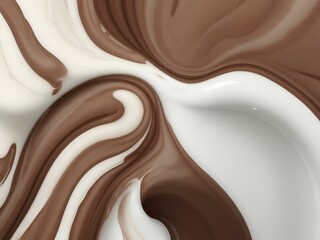 melted chocolate in milk