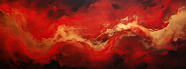Wall Mural - abstract paint red flames red golden flames abstract paint, in the style of poured resin, chinese new year