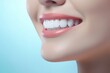 © CYBERUSS - Beautiful Woman Smiling with White Teeth, Medical Dental Care Background, Dentistry Concept