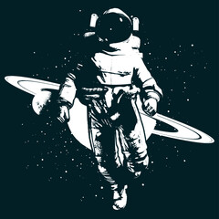 illustration of an astronaut floating in space