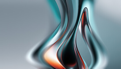 Wall Mural - chrome metal wave background