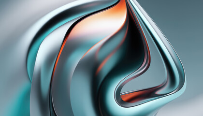 Wall Mural - chrome metal wave background
