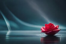 Red Rose In Water