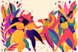 Dancing people. Design for holiday, Brazil Carnival or party, Generative AI 
