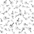 © Kostiantyn - Black Firefighter axe icon isolated seamless pattern on white background. Fire axe. Vector