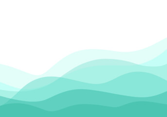 vector background Gradient mint wallpaper with light mint color. mint green wave pattern white background