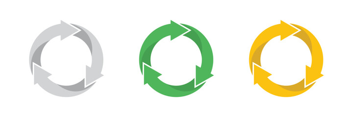 Poster - Recycling arrow icons. Recycling, reusing, rotation symbols set. Rotation arrows set. eps 10
