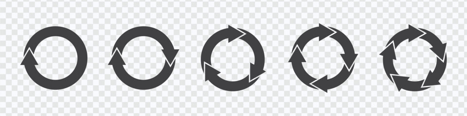 Poster - black Recycling arrow icons. reusing, rotation,Recycling symbols set. Rotation arrow icon set. eps 10