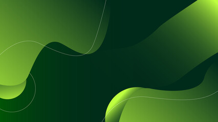 Wall Mural - Abstract green color wave design modern abstract illustration background.