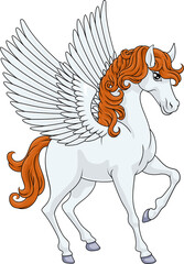 Sticker - Pegasus Wings Horse Cartoon Animal Illustration