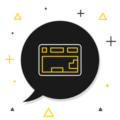 Poster - line computer keyboard icon isolated on white background. pc component sign. colorful outline concep
