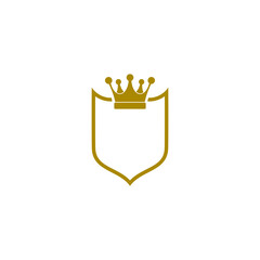 Sticker - Shield and crown logo icon isolated on transparent background