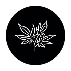 Wall Mural - Leaf marijuana black line icon. Narcotic substance.