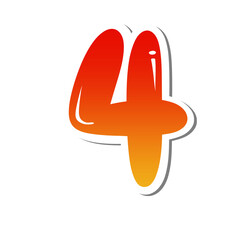 Leinwandbilder - Red Number, 3D number font