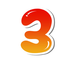 Leinwandbilder - Red Number, 3D number font
