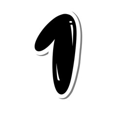 Leinwandbilder - 3D number character font, black number 