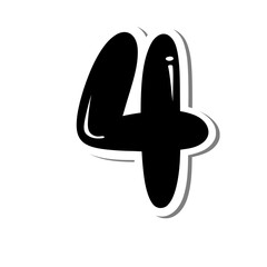 Leinwandbilder - 3D number character font, black number 