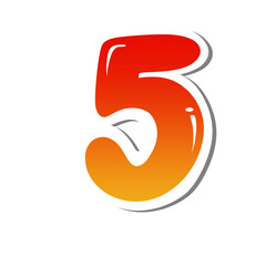 Leinwandbilder - Red Number, 3D number font