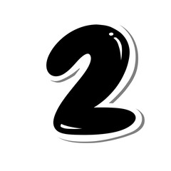 Leinwandbilder - 3D number character font, black number 