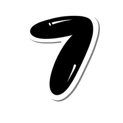 Leinwandbilder - 3D number character font, black number 