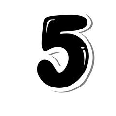Leinwandbilder - 3D number character font, black number 