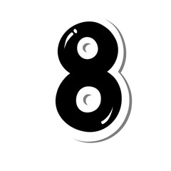Leinwandbilder - 3D number character font, black number 