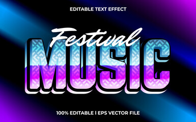 Poster - festival music text effect editable video cover and banner text style, 3d typography template