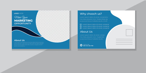 vector postcard template design, modern business postcard template, abstract business postcard and c