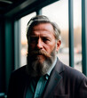 © Puchalt - Atractivo hombre de mediana edad o edad avanzada, con barba y pelo canoso
