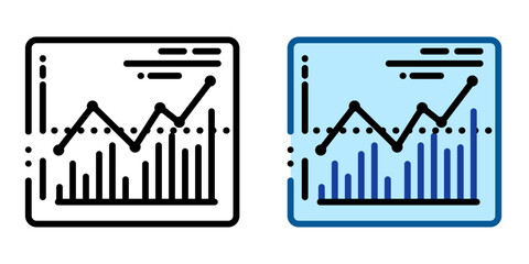 Wall Mural - Illustration Vector Graphic of Graphic Icon. Black and color graphics. Up and down graph.