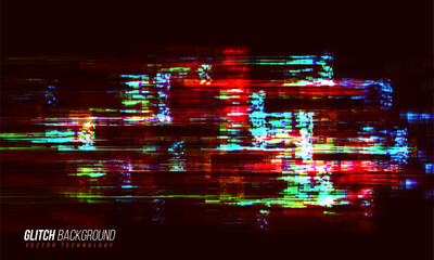 Wall Mural - Glitch background. Abstract noise effect, error signal, television technical problem. Vector illustration.