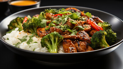 Canvas Print - stir fried chicken with vegetables, attractive, engaging, HD wallpaper, background Photo
