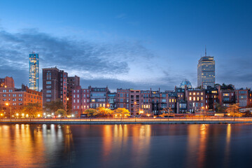 Wall Mural - Boston, Massachusetts, USA skyline on the Charles River at dawn.