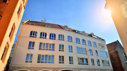 Wall Mural - A modern tenement house in the city.