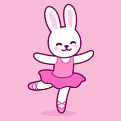 Poster - Cute cartoon bunny ballerina