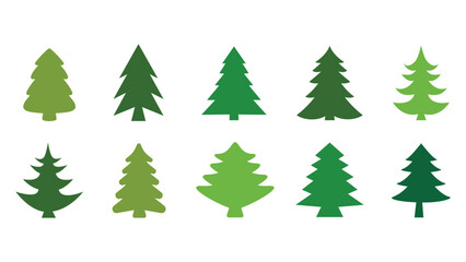 Wall Mural - Set of christmas trees icons .Vector illustration