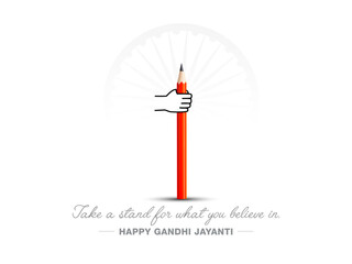 Wishing card design for Gandhi Jayanti. Indian remembering and celebrating 2nd October Mahatma Gandhi birthday. Creative poster concept.
