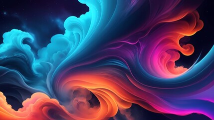 Wall Mural - abstract neon art cloud, generative Ai