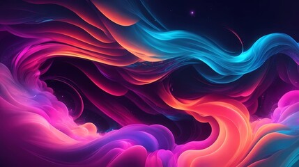 Wall Mural - abstract neon art cloud, generative Ai