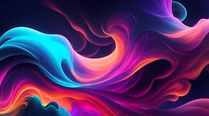 Wall Mural - abstract neon art cloud, generative Ai