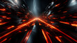 Galaxie Laserstrahl in rot mit Geschwindigkeit in 3D als Hintergundmotiv im Querformat für Banner, ai generativ