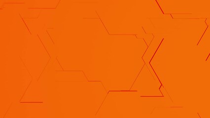 Poster - Orange hexagons. Abstract background or animated screensaver for intro.