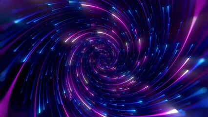 Poster - Minimal spiral in infinite rotation. Abstract background in blue and purple neon colors. Rotating galaxy. Space background for event, party, carnival, celebration, anniversary or other. Seamless loop.