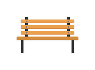 Bench icon in flat style. Comfortable rest vector illustration on isolated background. Park chair sign business concept.