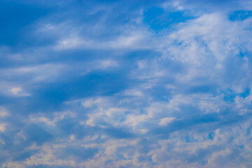 Wall Mural - perfect blue sky with large white cumulus clouds