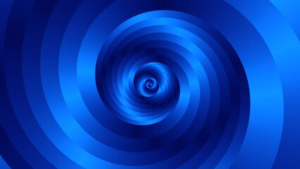 Poster - Minimal spiral in infinite rotation. Abstract background in blue color. Dizzy concentric pattern. Retro backdrop for event, party, carnival, celebration, anniversary or other. Seamless loop animation.