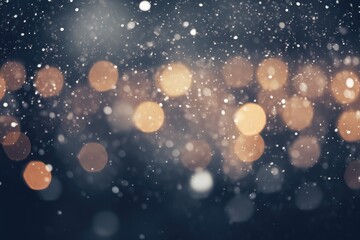 Poster - snow on black background bokeh